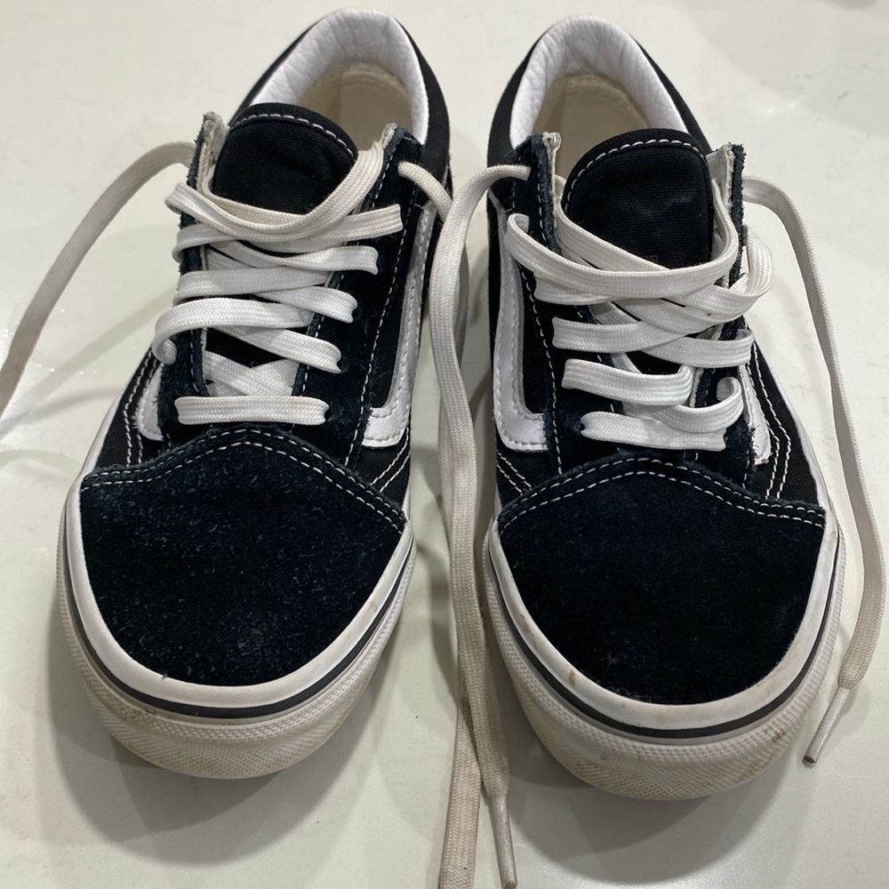Vans Old Skool, size 2 kids, classic black and white